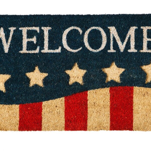 Patriotic Stripes Coir Mat Multi-Colored