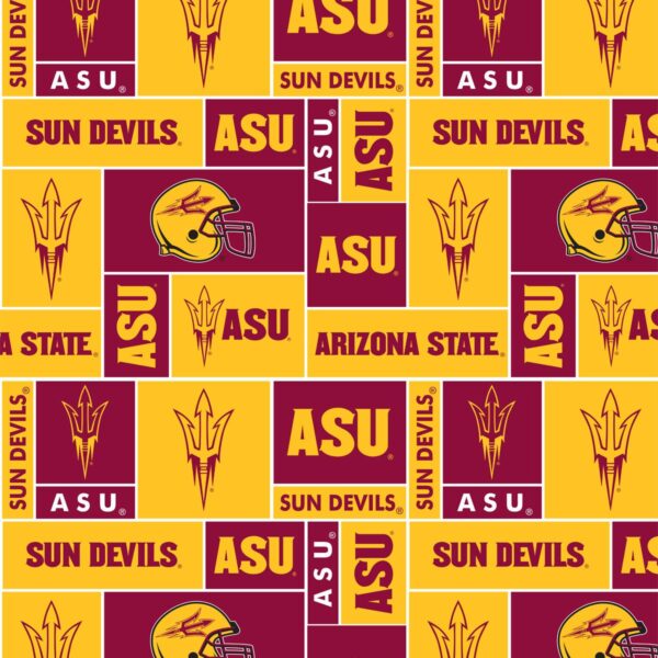 Arizona State NCAA Block Fleece Fabric