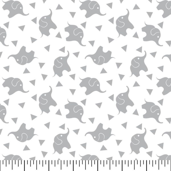 Nursery Fabric - Elephant Confetti Gray Flannel