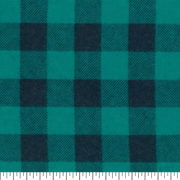 Snuggle Flannel Fabric-Teal Buffalo Check
