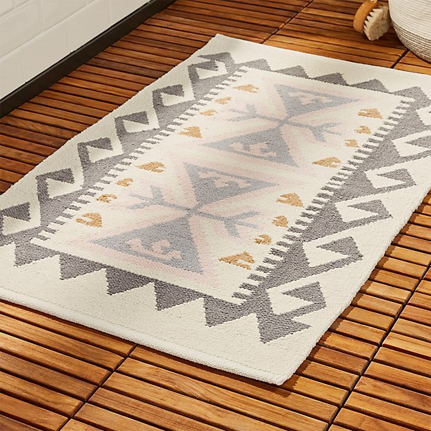 PINK AND GREY BATH MAT